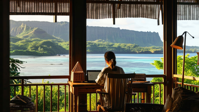 Sunset view from beachfront villa at Gyaanikstay family stay